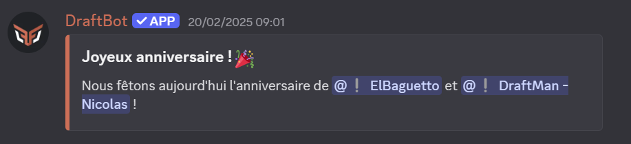 Exemple d'annonce pour un anniversaire
