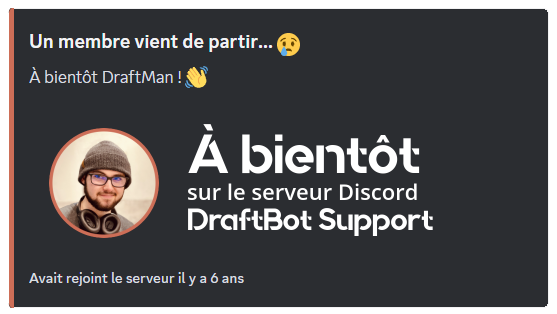 Exemple de message d'au revoir