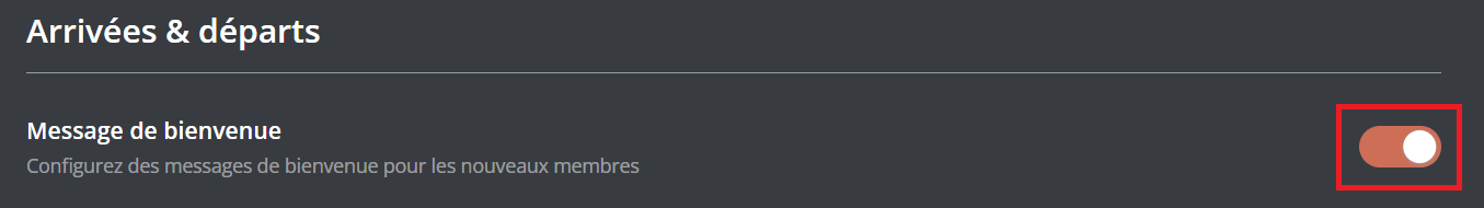 Activer le système de bienvenue