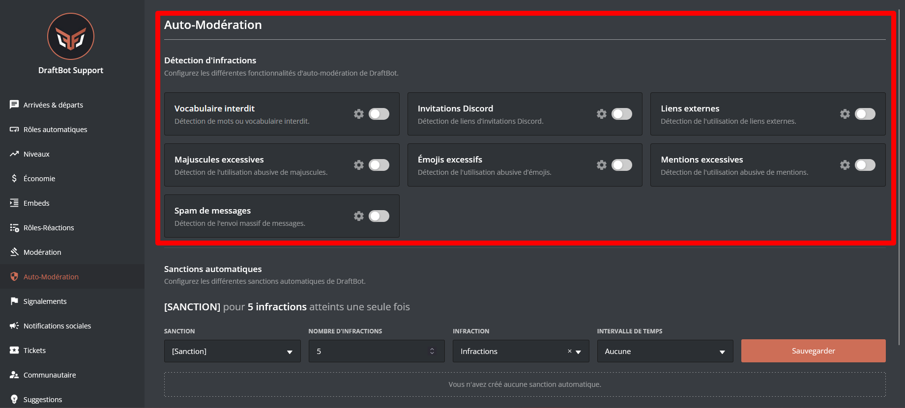 Détection d'infractions via le panel