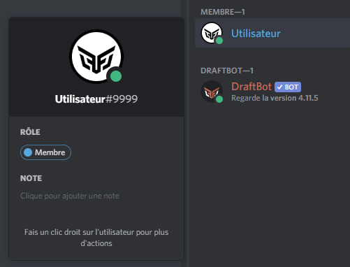 Exemple de récupération sur ordinateur de l'identifiant d'un rôle