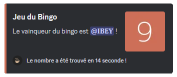 Aperçu du jeu "Bingo"