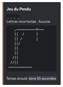 Aperçu du jeu "Pendu"