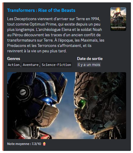 Aperçu de la commande /tv