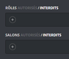 Dans cette configuration, si j'ajoute des rôles/salons, ils n'auront pas accès à la commande.