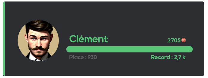Carte renvoyée par la commande /argent