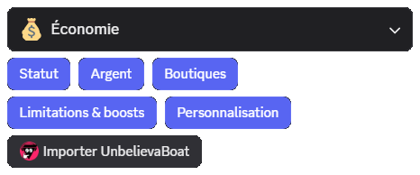 Bouton d'importation de l'économie