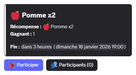 Giveaway avec une couleur personnalisée