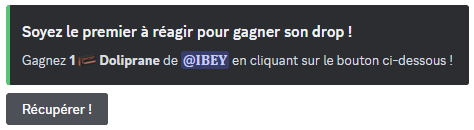 Aperçu de la commande /objet drop