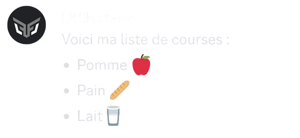 Aperçu d'une liste