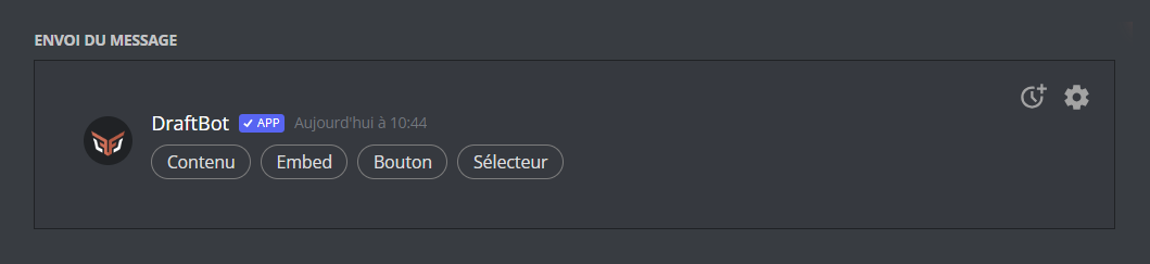 Menu de départ pour rédiger votre message