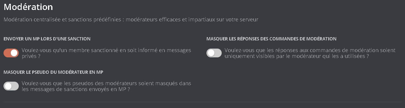 Configuration des options de confidentialité