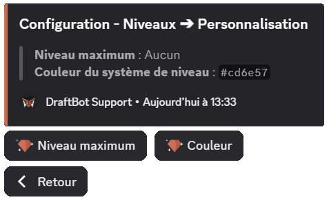 Menu "Personnalisation" via la commande /config