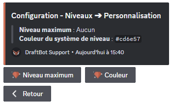 Menu "Personnalisation" via la commande /config