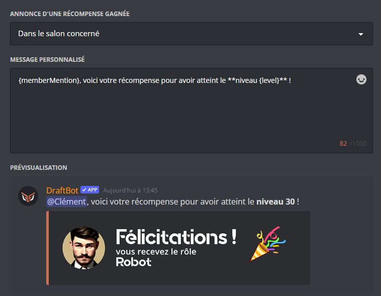 Configuration des annonces depuis le Panel