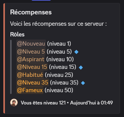 Récompenses de niveau