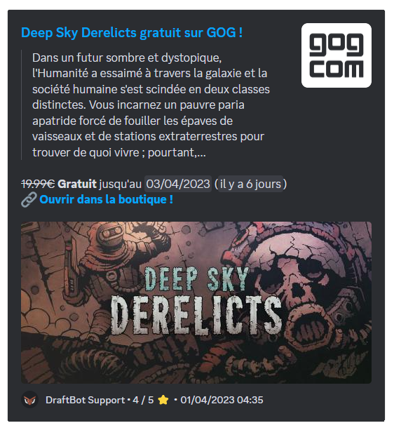 Notification sociale GOG