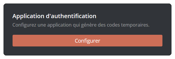 Configuration de la sécurité par application d'authentification