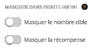 Options de masquage dans la configuration d'une récompense sur le panel