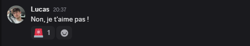 Aperçu d'un message signaler avec la réaction
