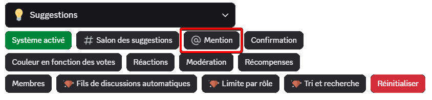 Bouton "Mention" depuis la commande /config