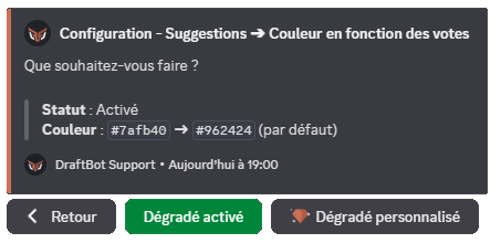 Menu "Couleur en fonction des votes", depuis la commande /config