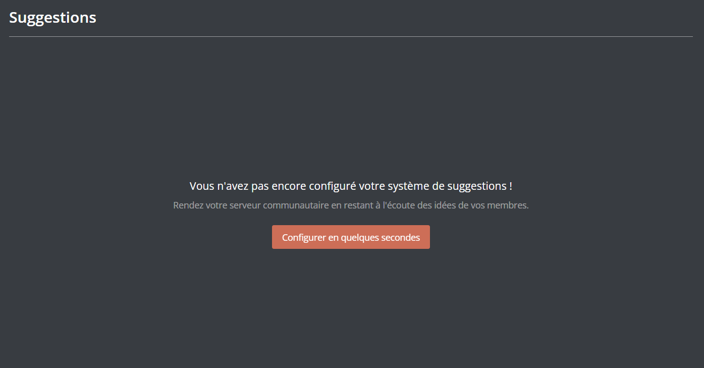 Premier menu lorsque l'on configure le système