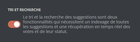 Bouton "Tri et recherche", depuis le panel
