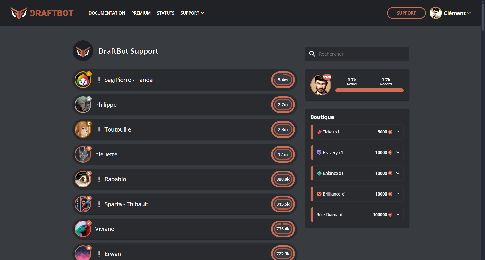 Classement en ligne