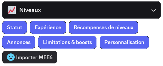 Bouton d'importation des niveaux