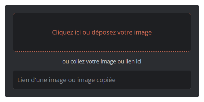 Le sélecteur d'image avec les options de description et de spoiler