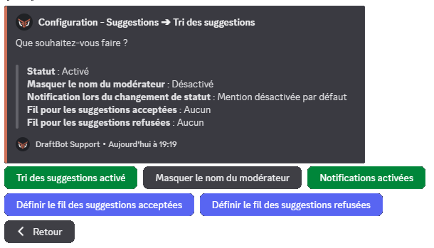 Menu "Modération", via la commande /config