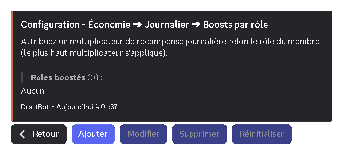 Configuration du système de boosts par rôle