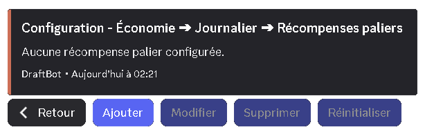 Configuration du système de paliers