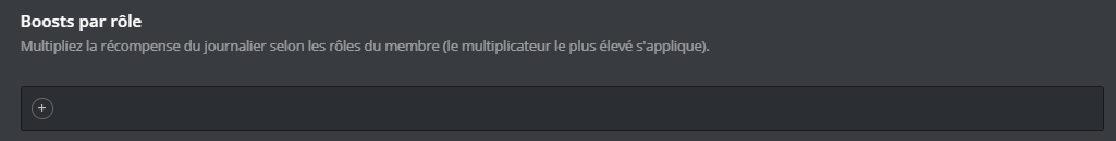 Configuration du système de boosts par rôle