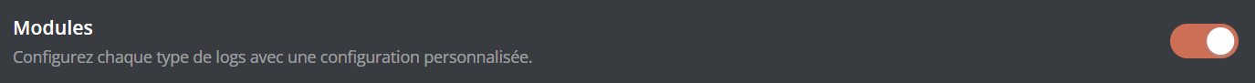 Activation des modules de logs depuis le panel