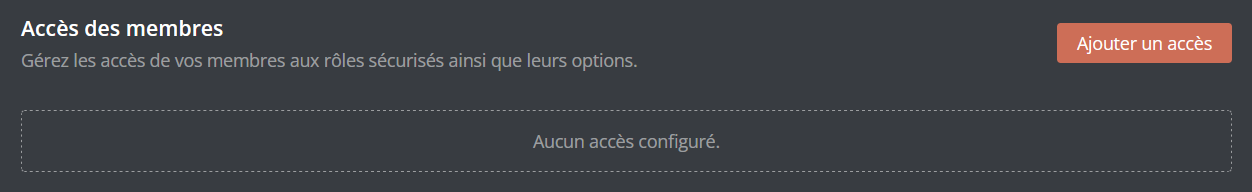 Section accès des membres