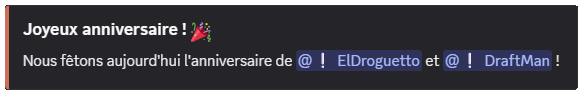 Exemple d'annonce pour un anniversaire